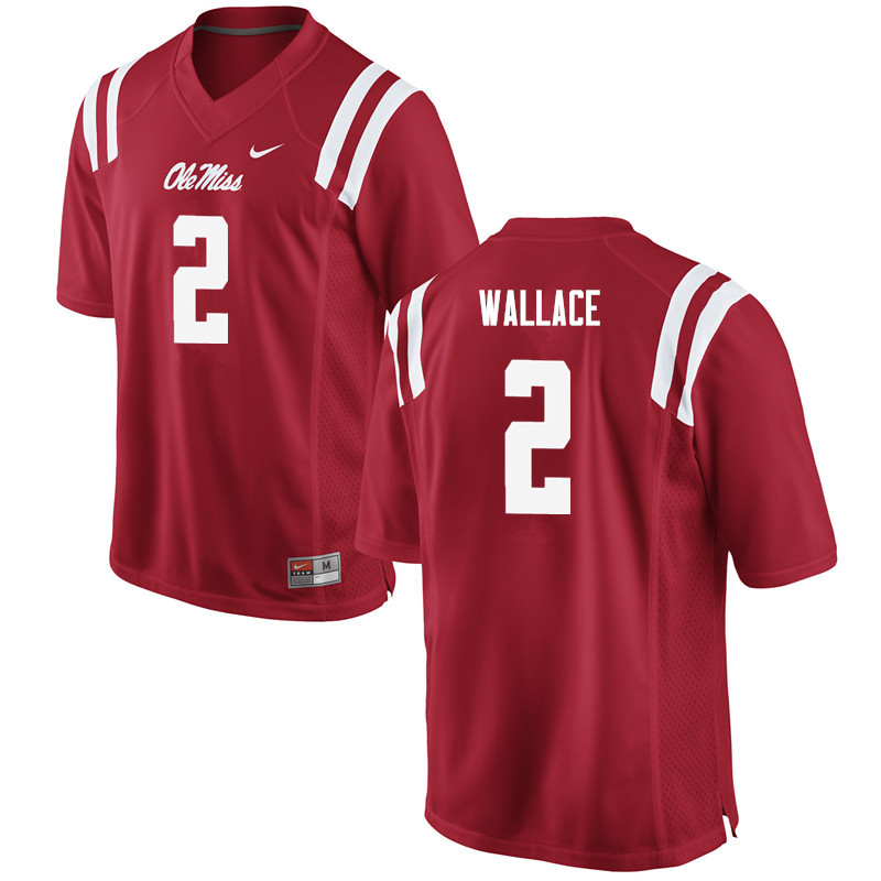 Mike Wallace Ole Miss Rebels NCAA Men's Red #2 Stitched Limited College Football Jersey KUP1158QI